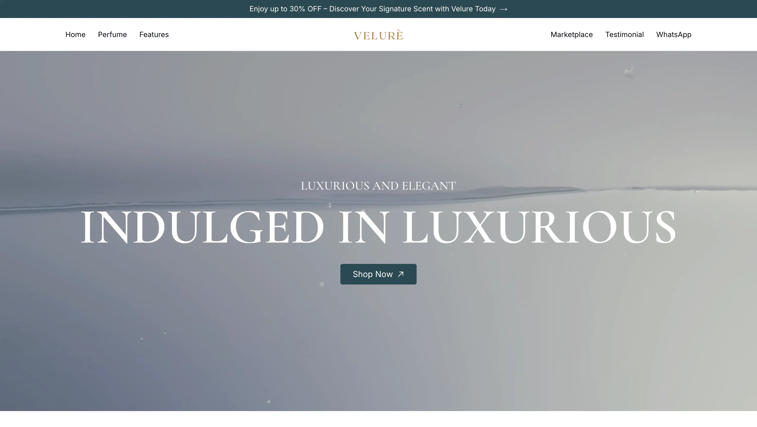 Elegant Landing Page for a Fragrant Brand